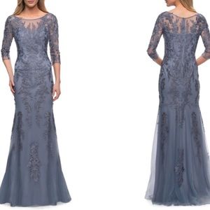 La Femme gown, Size 8, Bluish gray